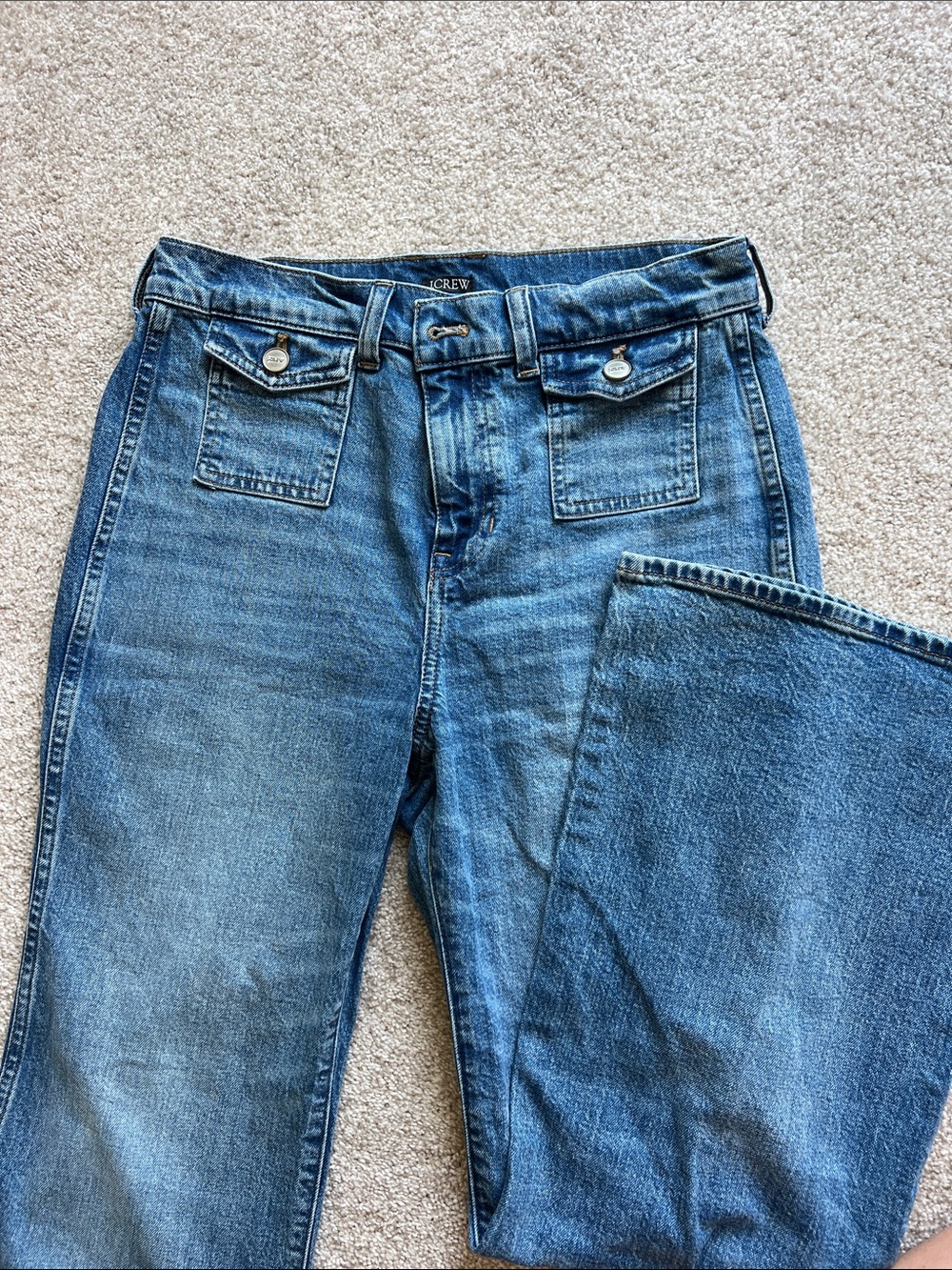 J. Crew Medium Blue Wide-Leg Denim Jeans